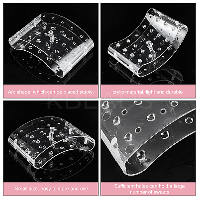 20-Hole Arc-Shaped Transparent Acrylic Lollipop Display Holder ODIS-WH0043-03A-1