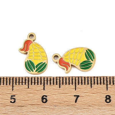Vegetables 304 Stainless Steel Enamel Charms STAS-C137-02I-G-1