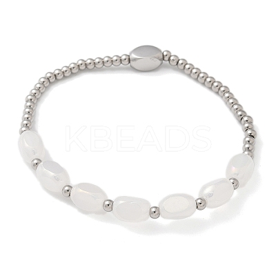 304 Stainless Steel Beads Stretch Breacelets for Women LS-BJEW-M054-01P-01-1