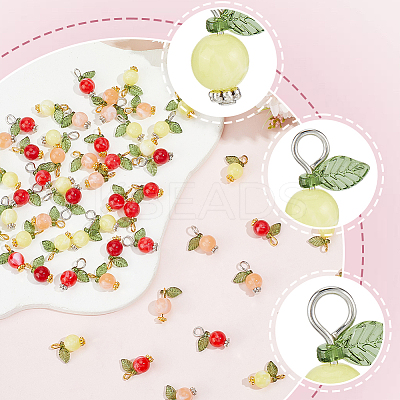 120Pcs 6 Styles Acrylic Pendants PALLOY-BM00011-1