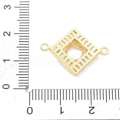 Brass Clear Cubic Zirconia Connector Charms KK-B134-28G-1