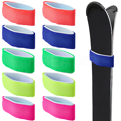 10Pcs 5 Colors EVA with Nylon Snowboard Straps FIND-CN0002-29-1