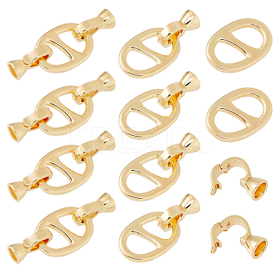 10Pcs Brass Fold Over Clasps KK-HS0001-32-1
