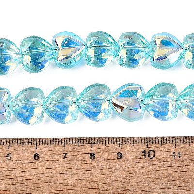 Electroplate Transparent Glass Beads Strands EGLA-N056-01A-03-1