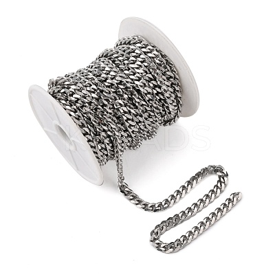 Tarnish Resistant Men's Jewelry Making 201 Stainless Steel Curb Chains CHS-A003B-1.8mm-1