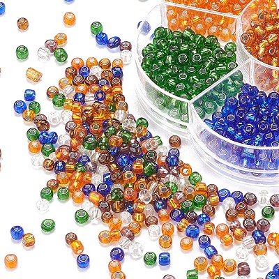 7 Colors Glass Round Seed Beads SEED-YW0001-24C-02-1