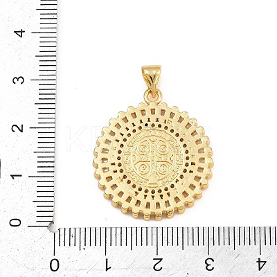 Rack Plating Brass Micro Pave Cubic Zirconia Pendants KK-E072-22G-1