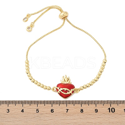 Brass Cubic Zirconia Silder Bracelets BJEW-C093-01G-1