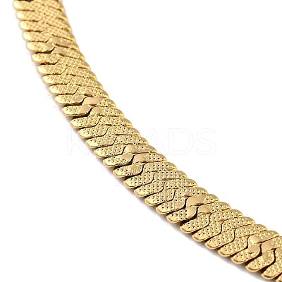 Ion Plating(IP) 304 Stainless Steel Herringbone Chain Bracelet BJEW-D028-02A-04G-1