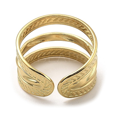 304 Stainless Steel Open Cuff Rings RJEW-Z018-23G-1