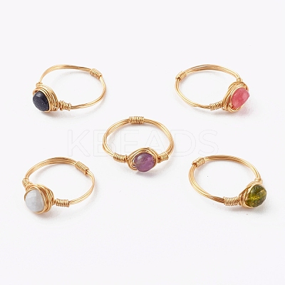 Natural & Synthetic Gemstone Finger Rings RJEW-JR00347-1