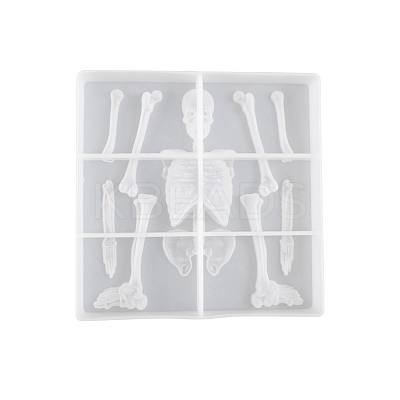 Skeleton Head and Body Skeleton Frame Silicone Mold for Halloween Series of Yu Meiren DIY Drop Glue Plaster Ornaments Grinding PW-WGBCD4B-01-1