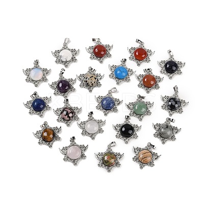 Natural & Synthetic Mixed Gemstone Pendants G-I366-02P-1