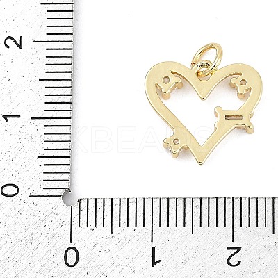 Brass Micro Pave Clear Cubic Zirconia Pendants KK-G522-53G-03-1