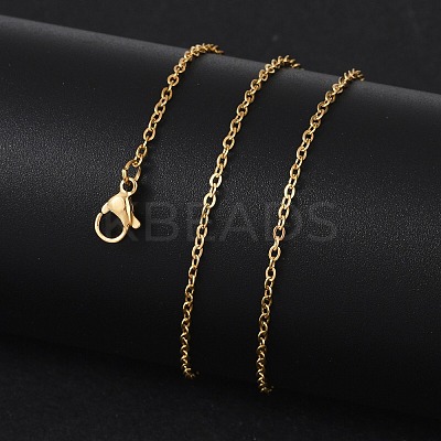 Ion Plating(IP) 304 Stainless Steel Cable Chain Necklace STAS-T040-PJ205-45-1
