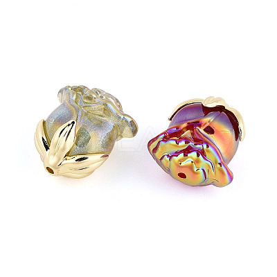 Iridescent Plating Acrylic Beads MACR-C029-06-1