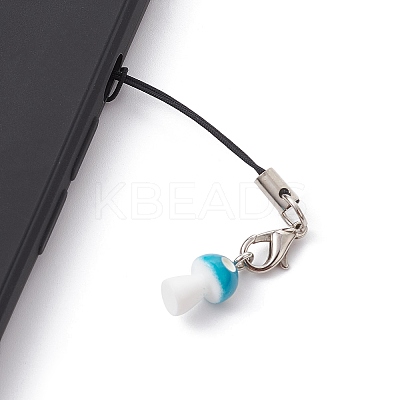 Opaque Resin Mushroom Mobile Straps HJEW-JM01506-1