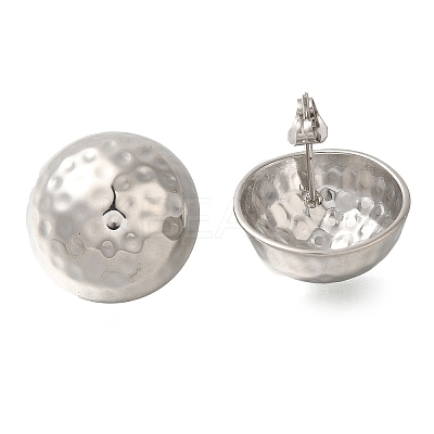 304 Stainless Steel Half Round Stud Earrings EJEW-I312-05P-1