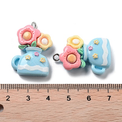 Spring Theme Opaque Resin Pendants LS-RESI-R444-04A-1