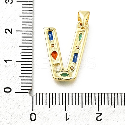 Brass Micro Pave Clear Cubic Zirconia Pendants KK-G521-01G-V-01-1