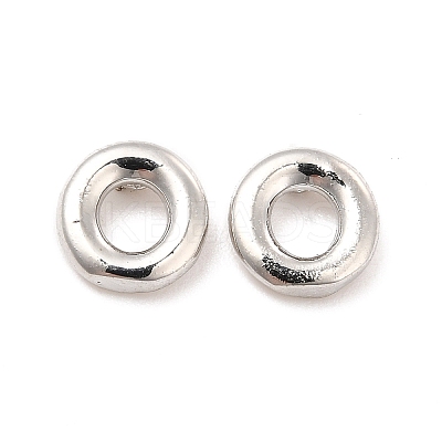 Brass Hollow Out Initial Letter Stud Earrings EJEW-A044-01P-O-1