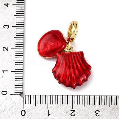 Brass Enamel European Dangle Charms KK-C119-01B-1