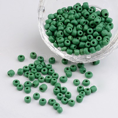 6/0 Opaque Colours Round Glass Seed Beads X-SEED-A010-4mm-47-1
