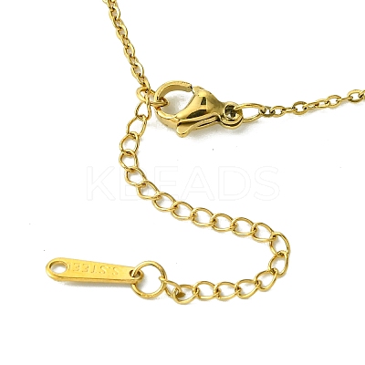 Ion Plating(IP) Rectangle with Initial Letter 304 Stainless Steel Pendant Necklace NJEW-R265-04G-Y-1
