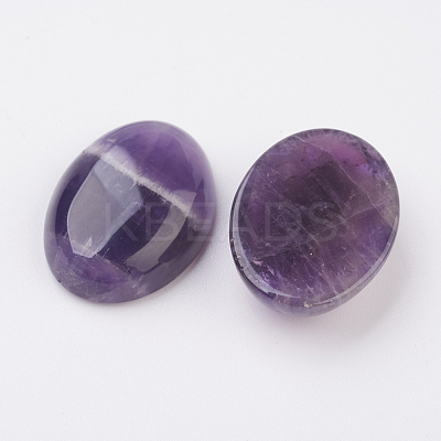 Natural Amethyst Flat Back Cabochons X-G-G741-22x30mm-17-1