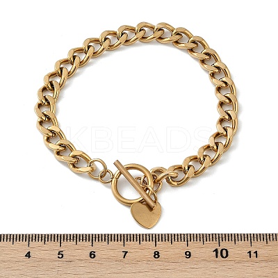 Ion Plating(IP) 304 Stainless Steel Curb Chain Bracelets BJEW-P237-04G-1
