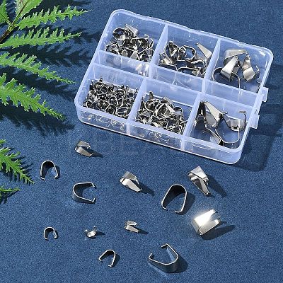 189Pcs 201 Stainless Steel Snap on Bails STAS-FS0001-73-1