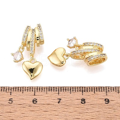 Brass Micro Pave Clear Cubic Zirconia Pendants X-KK-T075-88G-1