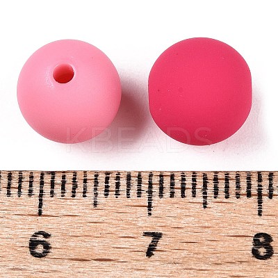 Rubberized Style Imitated Silicone Acrylic Beads MACR-T048-01C-15-1