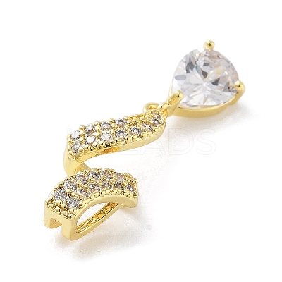 Brass Micro Pave Cubic Zirconia Pendants KK-F877-17G-1