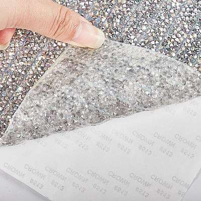 Glitter Resin Hotfix Rhinestone(Hot Melt Adhesive On The Back) DIY-GL0001-02-1