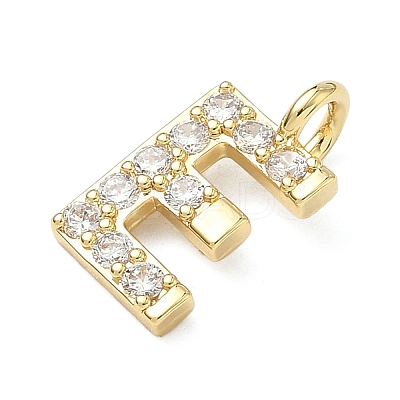 Brass Micro Pave Clear Cubic Zirconia Pendants KK-I476-01G-E-1