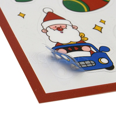 Christmas Theme PET Plastic Stickers AJEW-Q151-01F-1