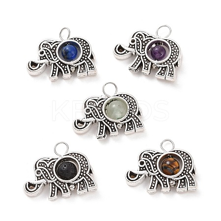 Natural Mixed Stone Pendants PALLOY-JF01714-02-1