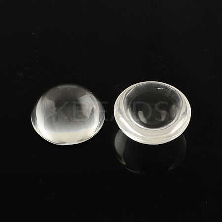 Transparent Half Round Glass Cabochons GGLA-R027-15mm-1