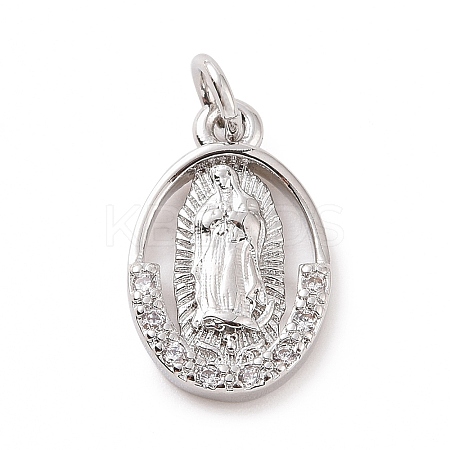 Brass Micro Pave Cubic Zirconia Pendants KK-C012-10P-1