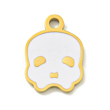 Halloween Theme Ion Plating(IP) 304 Stainless Steel Enamel Pendants STAS-M011-04A-1