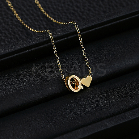 Alloy Letter Heart Pendant Necklaces for Women WGBB55E-13-1