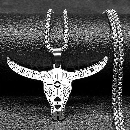 201 Stainless Steel Pendant Necklaces LS-NJEW-C066-17P-1