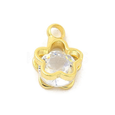 Real 18K Gold Plated Rack Plating Brass Micro Pave Cubic Zirconia Pendants Charms KK-S396-05B-1