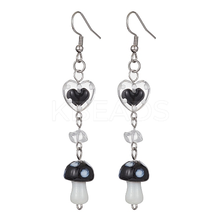 Natural Quartz Crystal Chips Dangle Earrings EJEW-JE05432-02-1