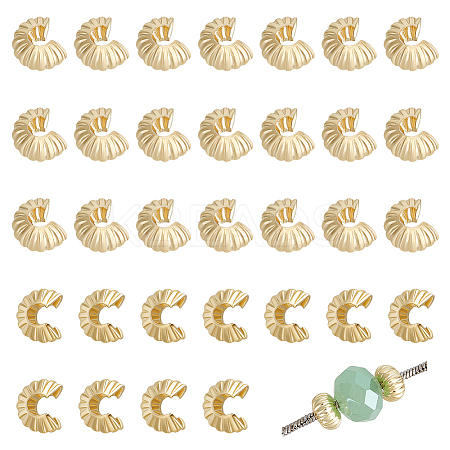 Brass Crimp Beads Covers KK-BC0014-72B-G01-1