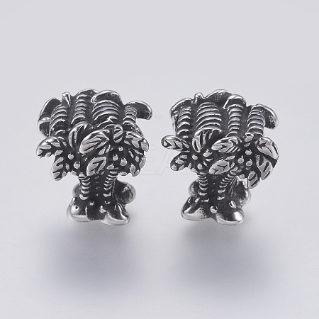 304 Stainless Steel European Beads STAS-F195-006AS-1
