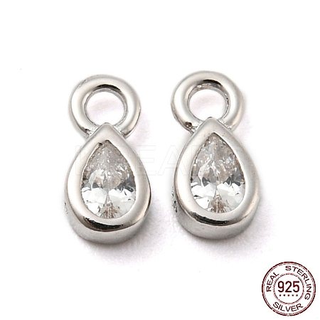 Real Platinum Plated Rhodium Plated 925 Sterling Silver Charms STER-K176-03D-P-1