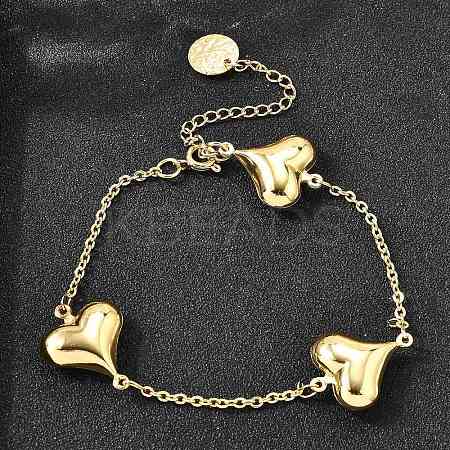 304 Stainless Steel Link Bracelets for Women BJEW-P354-01A-G-1