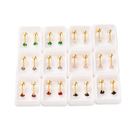 Square Glass Ear Fake Plugs EJEW-H105-24G-A-1